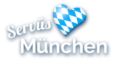 Logo der Sehenswürdigkeiten Servus München mit bayerischem Rautenherz